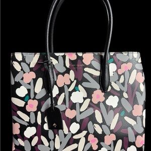Kate Spade Eva Fete Black Floral Satchel - NWOT Medium Size with Strap